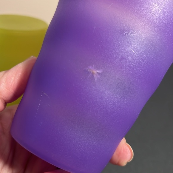 Tupperware Impressions Cups Plastic Tumblers 330ml Set of 2 3218A Purple Yellow - Picture 5 of 6